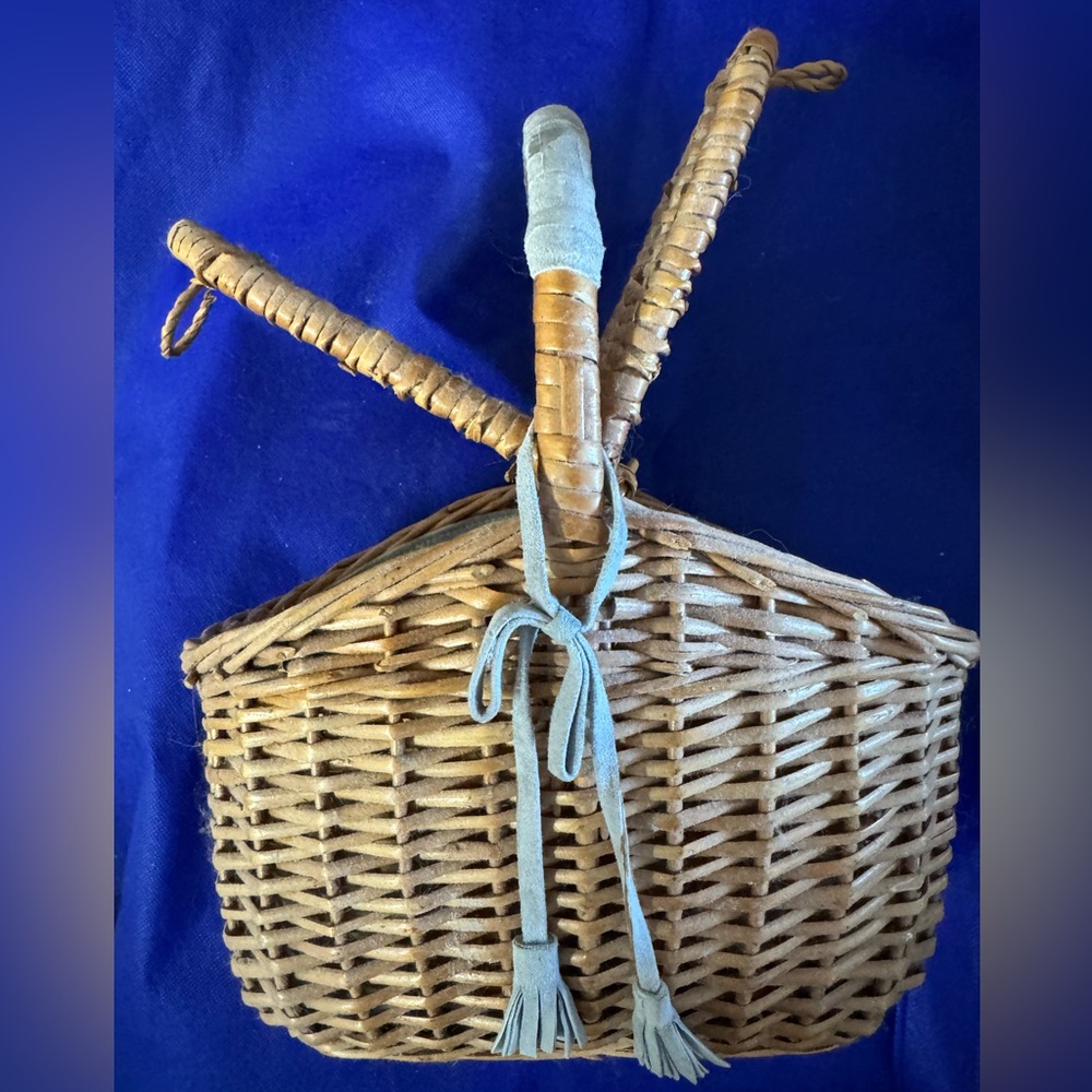 Anya Hindmarch 💯% Authentic Vintage Woven picnic Basket bag w/Handle RARE AHfind - Picture 2 of 12